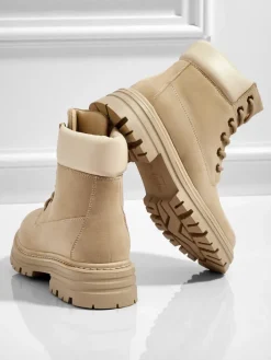 Trapery|Botki Bez Ocieplenia^Royalfashion Damskie botki trapery Avienne beżowy