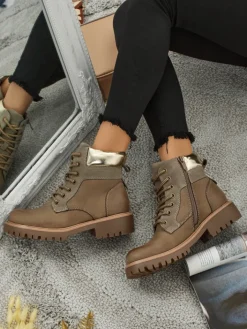 Trapery|Botki Sznurowane^Royalfashion Damskie botki trapery Maestroe brązowy