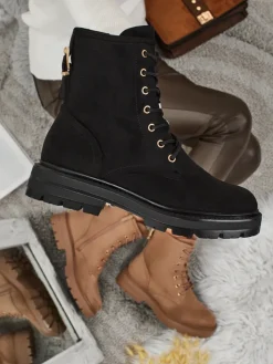 Trapery|Botki Z Delikatnym Ociepleniem^Royalfashion Damskie botki trapery Thalira czarny