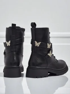 Botki Z Delikatnym Ociepleniem|Botki Sznurowane^Royalfashion Damskie botki workery z ozodbami Motill