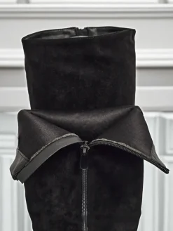 Kozaki Na Obcasie|Kozaki Z Ociepleniem^Royalfashion Damskie kozaki eko zamszowe na słupku GaleNest czarny