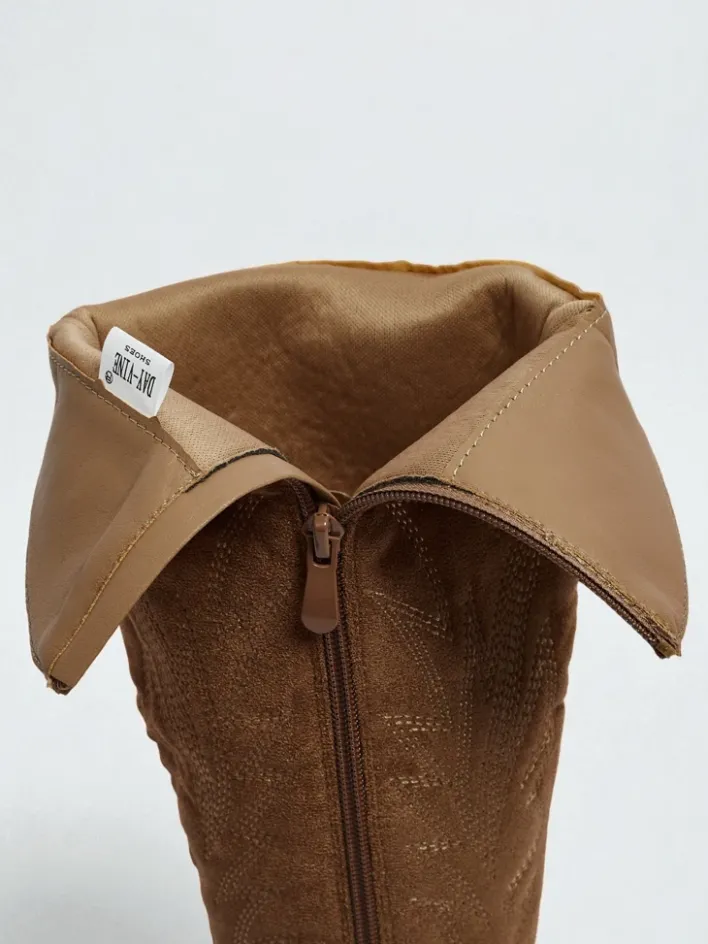 Kozaki Na Obcasie|Kozaki Bez Ocieplenia^Royalfashion Damskie kozaki typu kowbojki Marivelle brązowy