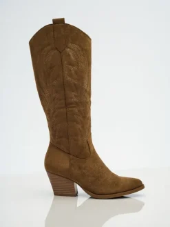 Kozaki Na Obcasie|Kozaki Bez Ocieplenia^Royalfashion Damskie kozaki typu kowbojki Marivelle brązowy