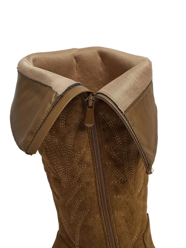 Kozaki Na Obcasie|Kozaki Bez Ocieplenia^Royalfashion Damskie kozaki typu kowbojki Marivelle brązowy