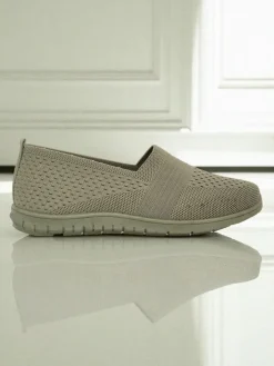 Półbuty^Royalfashion Damskie mokasyny Gaia Verde – wygodne zielone buty z tkaniny na płaskim obcasie zielony