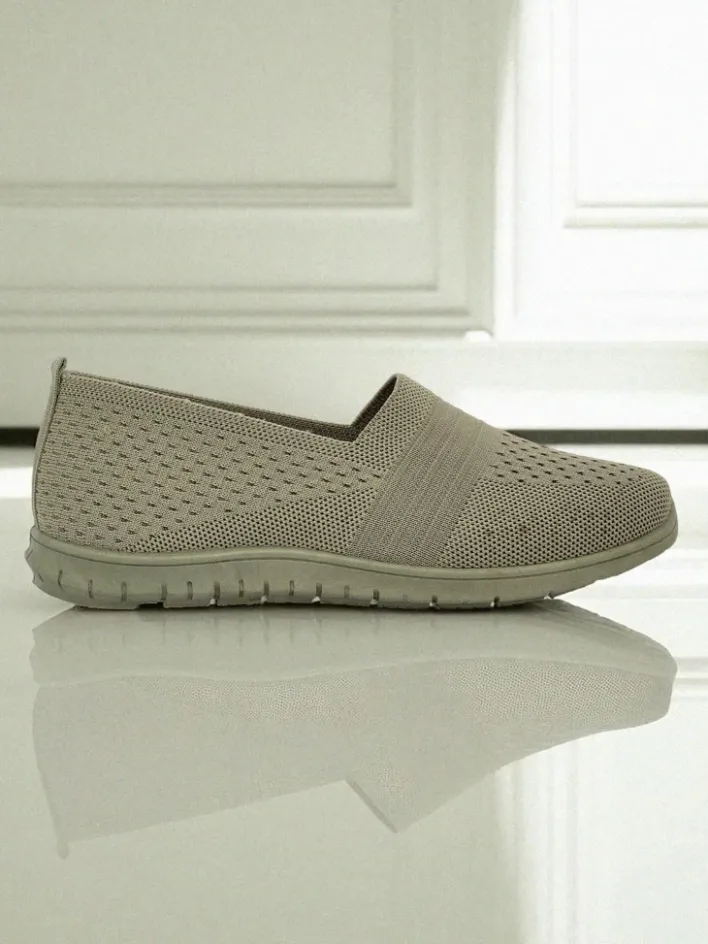 Półbuty^Royalfashion Damskie mokasyny Gaia Verde – wygodne zielone buty z tkaniny na płaskim obcasie zielony