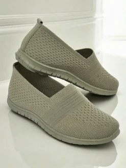 Półbuty^Royalfashion Damskie mokasyny Gaia Verde – wygodne zielone buty z tkaniny na płaskim obcasie zielony