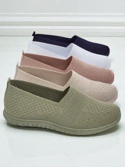 Półbuty^Royalfashion Damskie mokasyny Gaia Verde – wygodne zielone buty z tkaniny na płaskim obcasie zielony