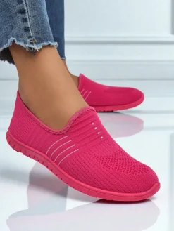 Półbuty^Royalfashion Damskie mokasyny Perseida komfortowa tkanina pomarańczowa na wiosnę i lato pomarańczowy