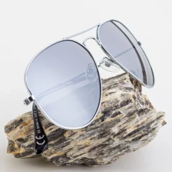 Okulary Przeciwsłoneczne^Royalfashion Damskie okulary przeciwsłoneczne w srebrnej oprawce - Okulary