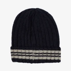 Czapki^Royalfashion Granatowa męska czapka z domieszką wełny - Akcesoria Granatowy