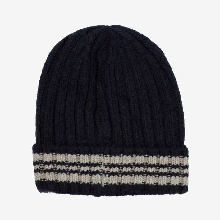 Czapki^Royalfashion Granatowa męska czapka z domieszką wełny - Akcesoria Granatowy