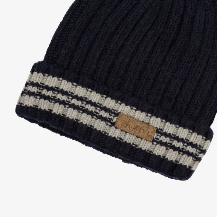 Czapki^Royalfashion Granatowa męska czapka z domieszką wełny - Akcesoria Granatowy