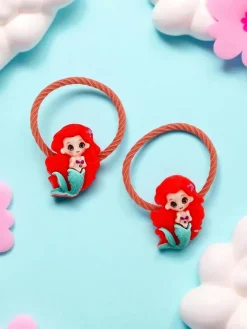 Dziewczęce^Royalfashion Gumki do włosów z motywem księżniczki czerwony