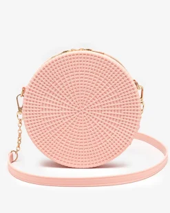 Małe Torebki^Royalfashion Jasnoróżowa damska torebka z tłoczeniem - Akcesoria różowy