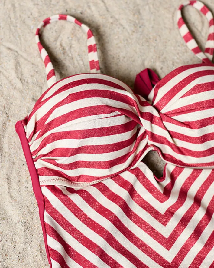 Stroje Kąpielowe^Royalfashion Jednoczęściowy kostium kąpielowy damski w paski- Bielizna czerwony