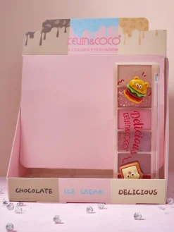 Oczy^Royalfashion Kevin&Coco Paletka 6 cieni do powiek z brokatem Delicious różowy