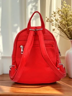 Plecaki^Royalfashion Kolekcja Artemisia: Mały Plecak Damski Królewska Moda z Eko-skóry czerwony