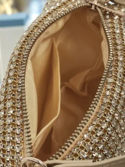 Małe Torebki^Royalfashion Kopertowa torebka damska z cyrkoniami Luniva złoty