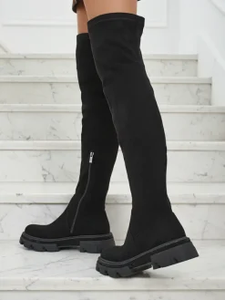 Kozaki Na Płaskim Obcasie|Kozaki Bez Ocieplenia^Royalfashion Kozaki damskie za kolano Zerina