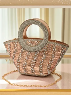 Wieczorowe|Małe Torebki^Royalfashion Mała torebka damska z cyrkoniami Sparkle Queen różowy