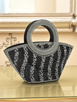 Małe Torebki|Wieczorowe^Royalfashion Mała torebka damska z cyrkoniami Sparkle Queen czarny