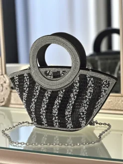 Małe Torebki|Wieczorowe^Royalfashion Mała torebka damska z cyrkoniami Sparkle Queen czarny