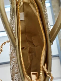 Wieczorowe|Małe Torebki^Royalfashion Mała torebka damska z cyrkoniami Sparkle Queen złoty