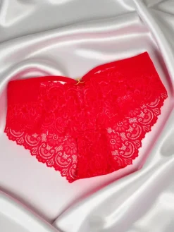 Figi^Royalfashion Majtki damskie typu figi z koronką i paseczkami