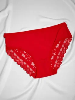 Figi^Royalfashion Majtki damskie typu figi z koronką i paseczkami