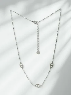Biżuteria^Royalfashion Naszyjnik srebrny Theodora Milano z ogniwami w stylu minimalistycznym