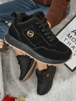 Ocieplane|Sneakersy^Royalfashion Nero Eleganza Ciepłe Sportowe Obuwie Damskie czarny