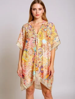 Narzutka Plażowa|Bluzki / Koszule / Koszulki^Royalfashion Pareo Afrodyta – kolorowa sukienka plażowa z dekoltem V Wielokolorowe