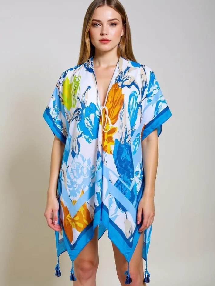 Narzutka Plażowa|Bluzki / Koszule / Koszulki^Royalfashion Pareo Callista – kolorowa sukienka plażowa z dekoltem V Wielokolorowe