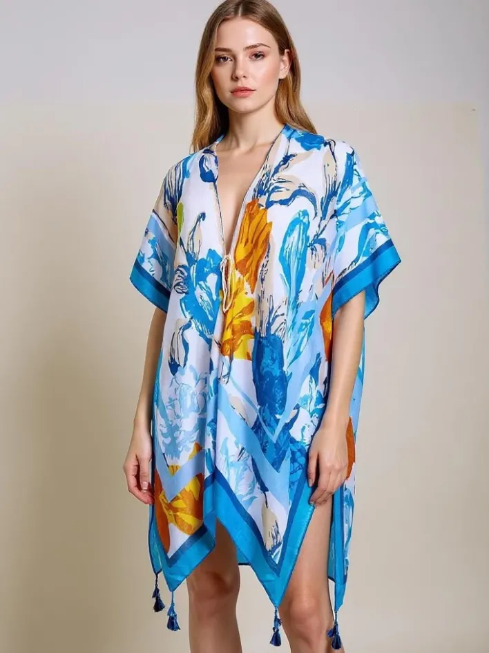 Narzutka Plażowa|Bluzki / Koszule / Koszulki^Royalfashion Pareo Callista – kolorowa sukienka plażowa z dekoltem V Wielokolorowe