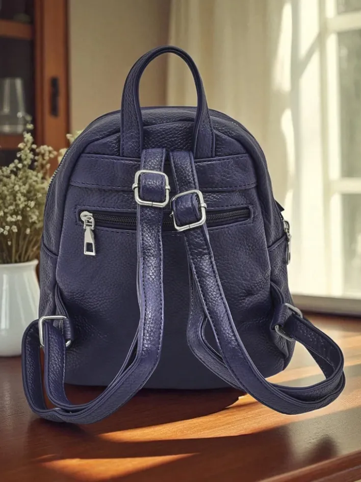 Plecaki^Royalfashion Plecak damski Callista od Królewska Moda, skóra ekologiczna, Granatowy