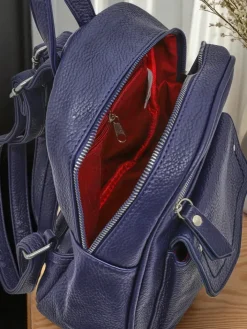 Plecaki^Royalfashion Plecak damski Callista od Królewska Moda, skóra ekologiczna, Granatowy