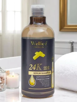 Włosy^Royalfashion Profesjonalny szampon do włosów z keratyną 24K Gold- Intensywne nawilżenie i wygładzenie włosów 5w1