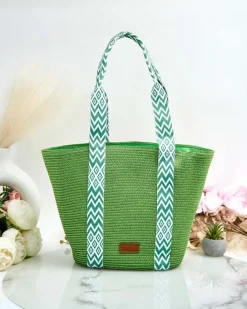 Materiałowe|Torebki Shoppers^Royalfashion słomiana torebka damska zielony