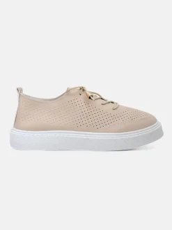 Półbuty|Sportowe^Royalfashion Ażurowe damskie sportowe półbuty sznurowane Vaned beżowy