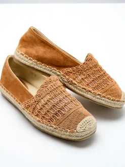 Espadryle Płaskie^Royalfashion Ażurowe damskie espadryle Cetillad brązowy