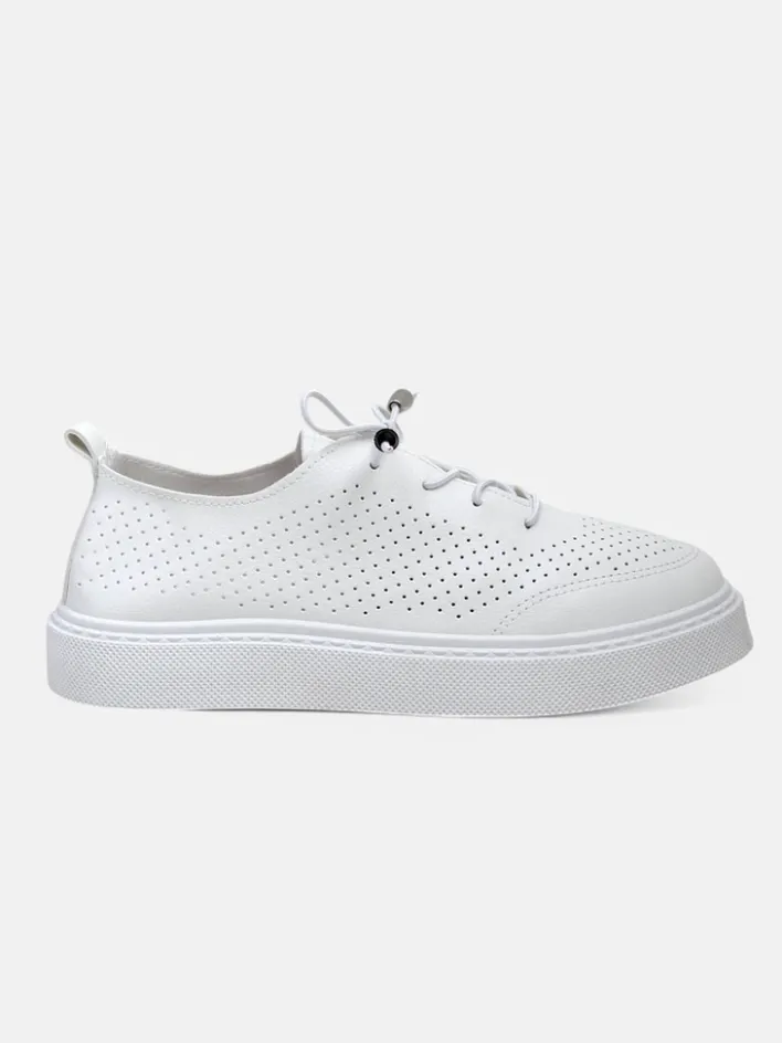 Półbuty|Sportowe^Royalfashion Ażurowe damskie sportowe półbuty sznurowane Vaned biały