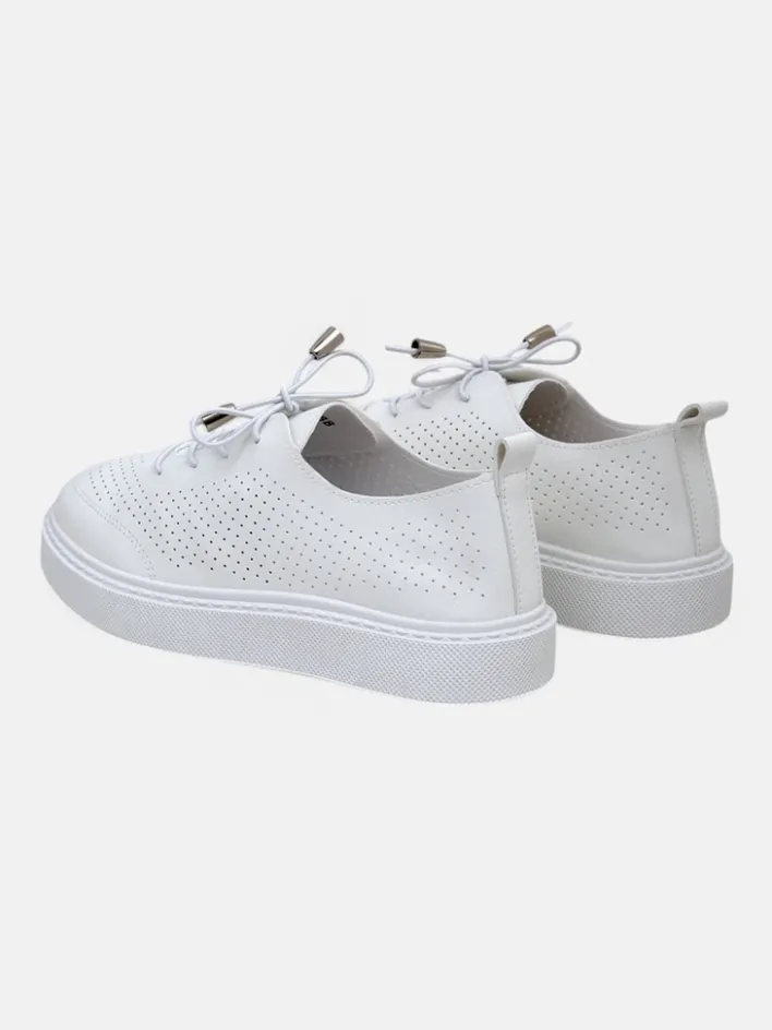 Półbuty|Sportowe^Royalfashion Ażurowe damskie sportowe półbuty sznurowane Vaned biały