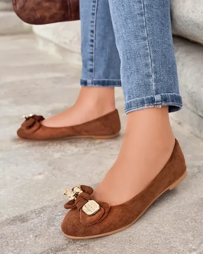 Baleriny Klasyczne^Royalfashion Baleriny damskie Renolli Camel