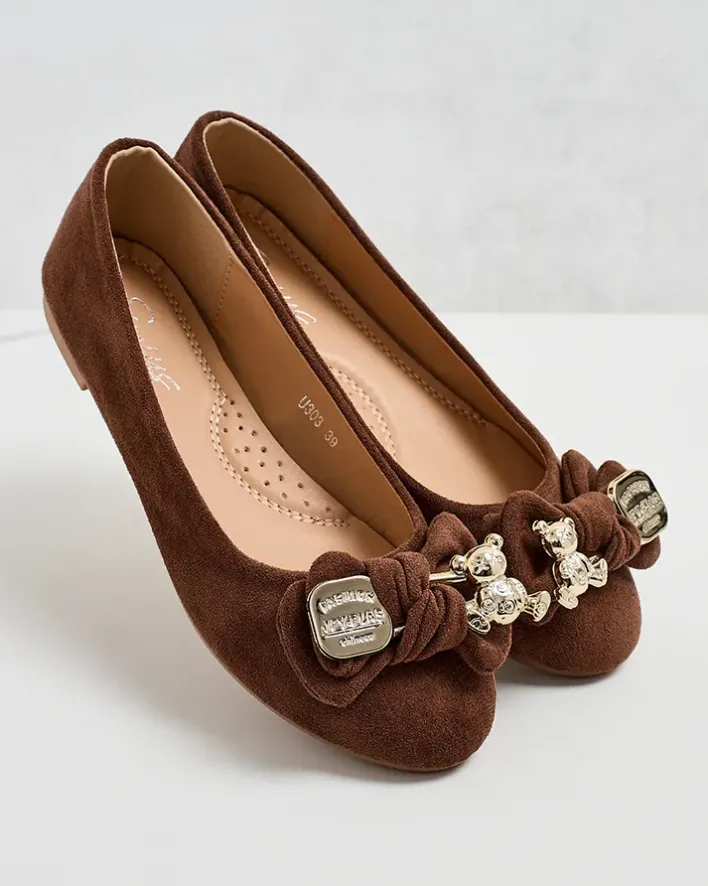 Baleriny Klasyczne^Royalfashion Baleriny damskie Renolli Camel