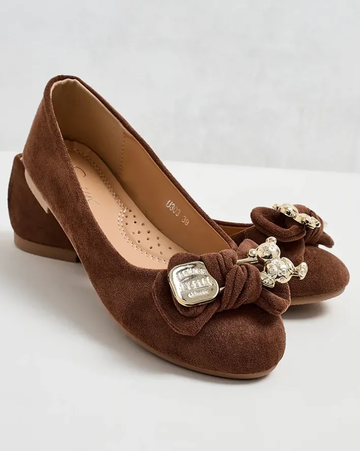 Baleriny Klasyczne^Royalfashion Baleriny damskie Renolli Camel