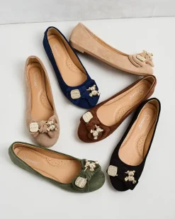 Baleriny Klasyczne^Royalfashion Baleriny damskie Renolli Camel