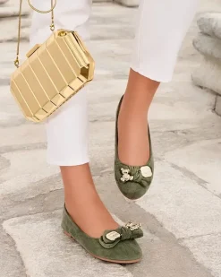 Baleriny Klasyczne^Royalfashion Baleriny damskie Renolli zielony