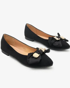 Buty Na Wielkie Wyjście|Baleriny Klasyczne^Royalfashion Baleriny damskie w szpic z kokardką Retripo czarny