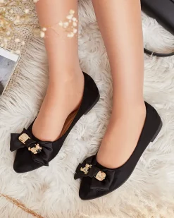 Buty Na Wielkie Wyjście|Baleriny Klasyczne^Royalfashion Baleriny damskie w szpic z kokardką Retripo czarny